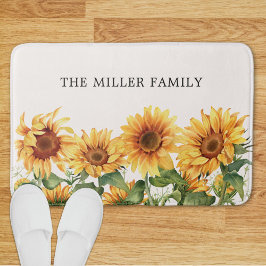 Tapete De Banheiro Jardim de girassol amarelo-amarelo Elegante