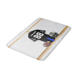 Tapete De Banheiro Jersey de Cinzas Negra e Silver Personalizadas