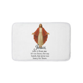 Tapete De Banheiro Jesus em Vermelho e Branco