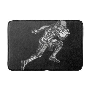 Tapete De Banheiro Jogador de futebol correndo quarterback preto prat