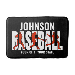 Tapete De Banheiro Jogador de Jogo de NOMES ADD da Equipe de Baseball