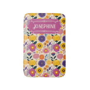 Tapete De Banheiro Josephine Colorful Purple e Yellow Modern Floral