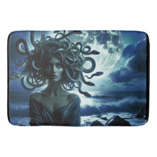 Tapete De Banheiro Jovem Medusa Bonita pela Lua e Oceano