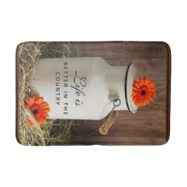 Tapete De Banheiro Jug de Leite Branco Russo com Flores Laranja Foto