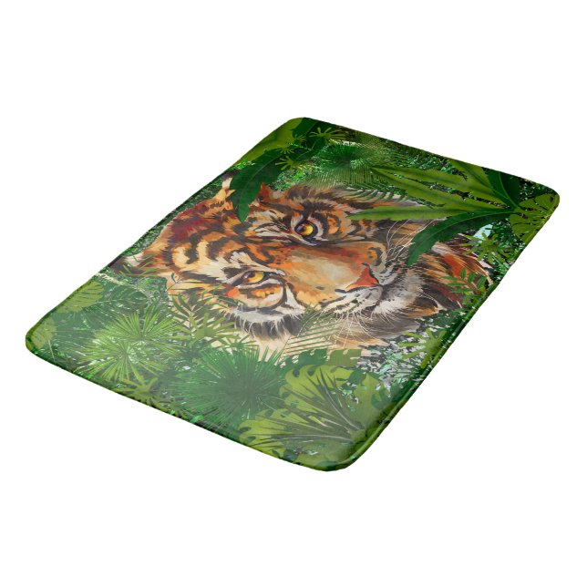 Tapete De Banheiro Jungle Tiger Bath Mat | Arte Colorida (Angulado)
