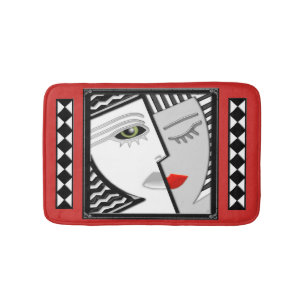 Tapete De Banheiro Juntos (Retrato de Art Deco de Janus)