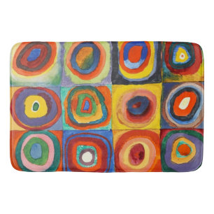 Tapete De Banheiro Kandinsky - Quadrados com Círculos Concentrados