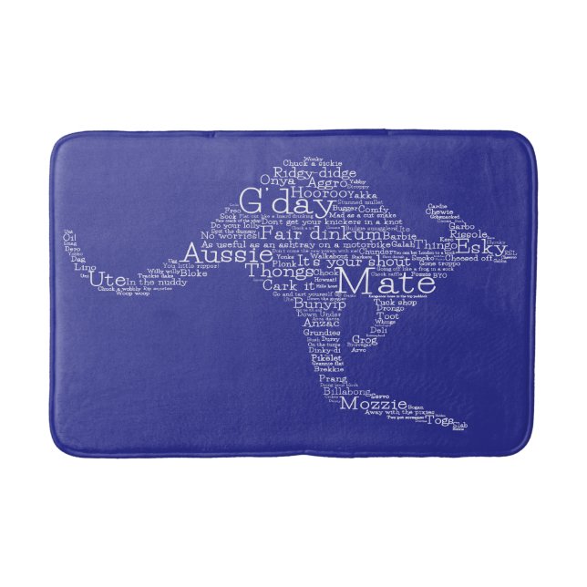 Tapete De Banheiro Kangaroo feito de gíria australiana (Frente)