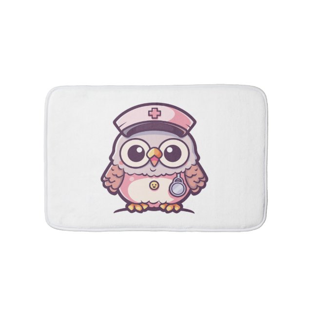 Tapete De Banheiro Kawaii Owl como enfermeira (frente)