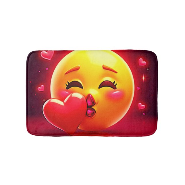 Tapete De Banheiro Kiss Emoji: Love and Hearts Art (frente)