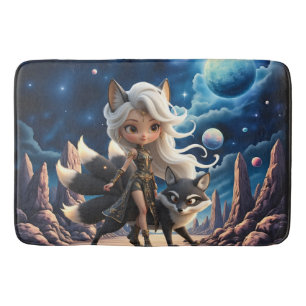 Tapete De Banheiro Kitsune Celestial – Guardiã das Quatro Caudas.