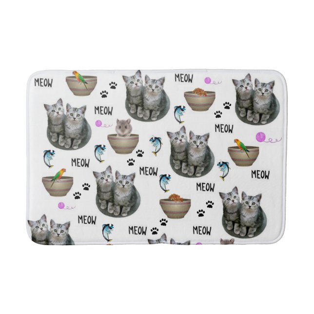 Tapete De Banheiro Kitty Cat Meow Bathroom Mat (Frente)