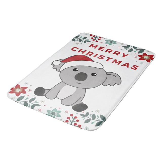 Tapete De Banheiro Koala Christmas Snow Winter Animais Koalas Bath Mã (Angulado)