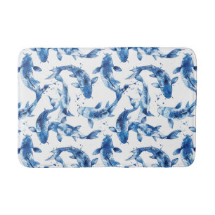 Tapete De Banheiro Koi indigo shibori