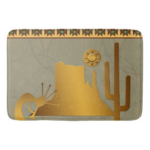 Tapete De Banheiro Kokopelli Mesa e Cactus Set #2