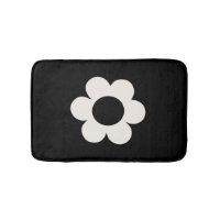 La Fleur 06 Floral Retro Preto E Flor Branca