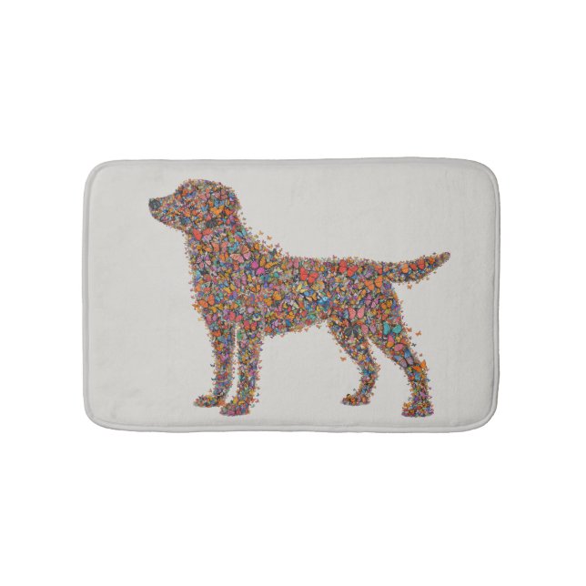 Tapete De Banheiro Labrador Retriever Butterfly Silhouette Dog Lover (frente)