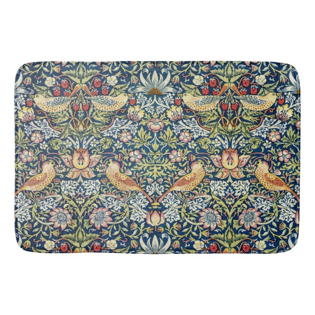 Tapete De Banheiro Ladrão de Morango Morris Amarelo Marfim Azul Ardós (Frente)