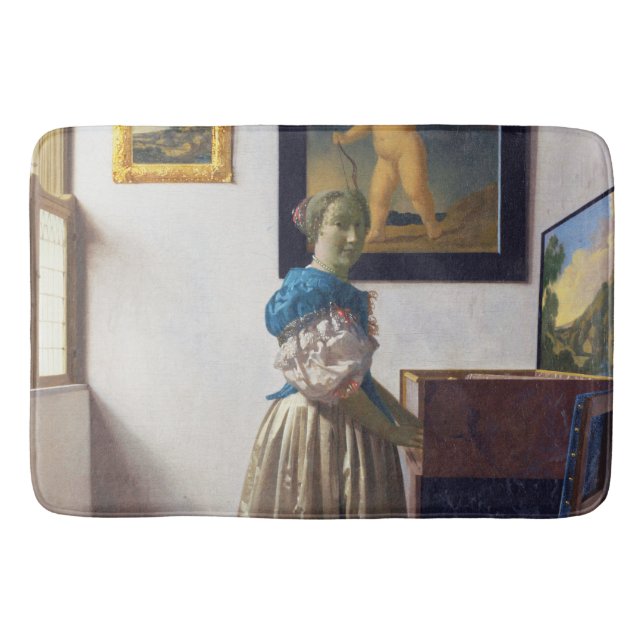 Tapete De Banheiro Lady Standat a Virginal, Johannes Vermeer (Frente)
