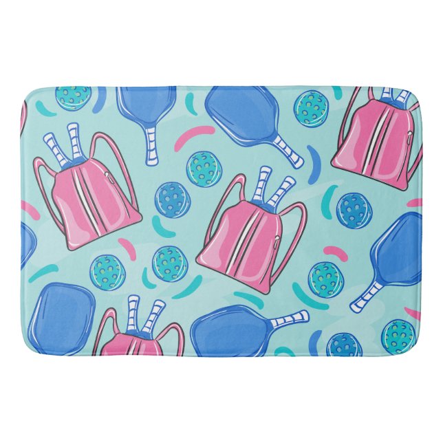 Tapete De Banheiro Lagartas-de-taça e bolas azuis (Frente)