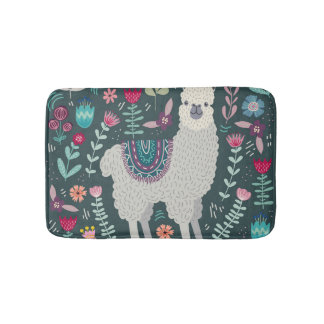 Tapete De Banheiro Lama Floral: Portas Desenhadas À Mão Vintage