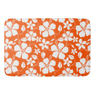 TAPETE DE BANHEIRO LARANJA HAWAIIAN HULA (HIBISCUS)
