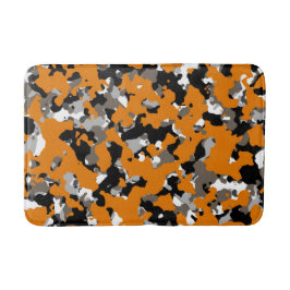 Tapete De Banheiro Laranja Preto Cinza Bege Camuflagem Estampa Camo