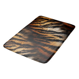 Tapete De Banheiro Laranja Preto Tigre Impressão Animal