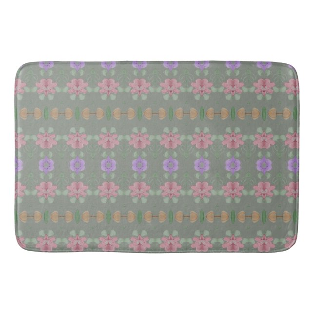 Tapete De Banheiro Laranja Roxo e Rosa (Frente)