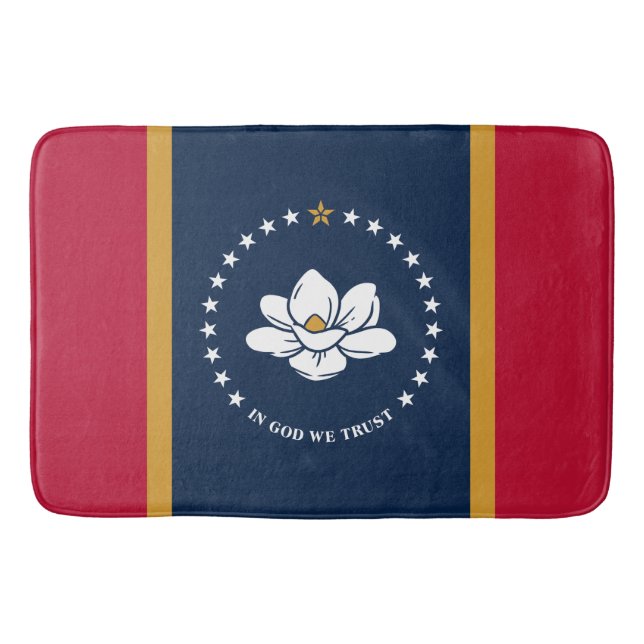 Tapete De Banheiro Large bath mat with flag of Mississippi, USA (Frente)