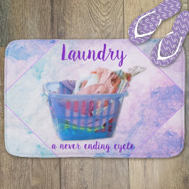 Tapete De Banheiro Lavagem Colorida Em Pincéis De Cesto Azul