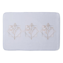 Tapete De Banheiro Lavanda cinza com desenho floral dourado