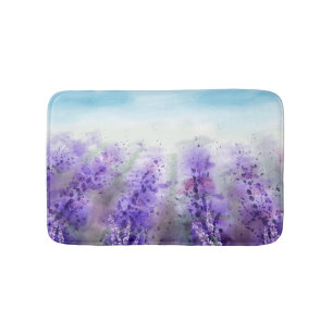 Tapete De Banheiro Lavanda da Proveniência: Campo de Aquarela Vintage