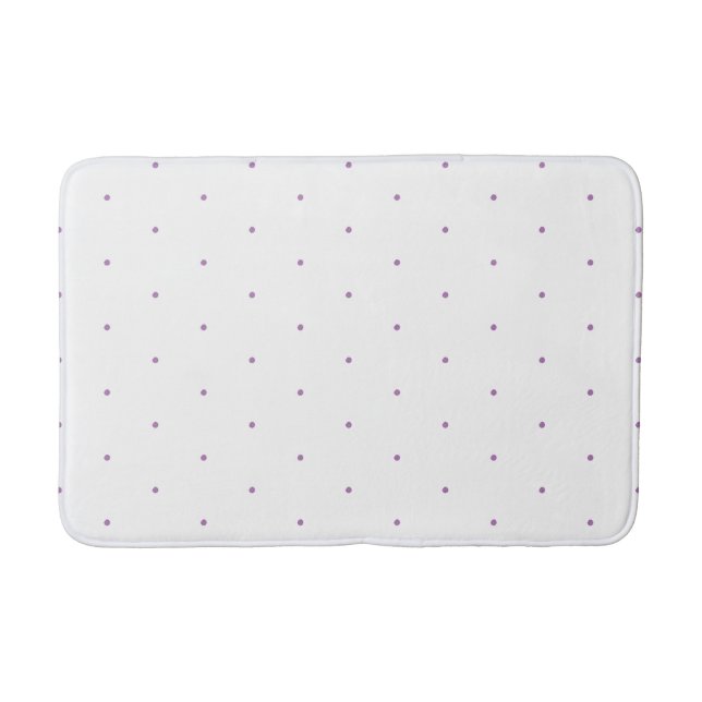 Tapete De Banheiro Lavanda de bolinhas brancas minúsculas (Frente)
