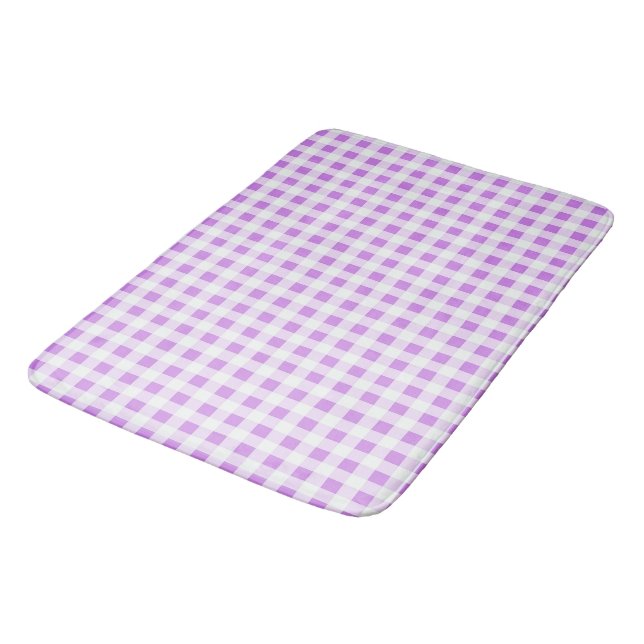 Tapete De Banheiro Lavanda e Gingham Branco (Angulado)