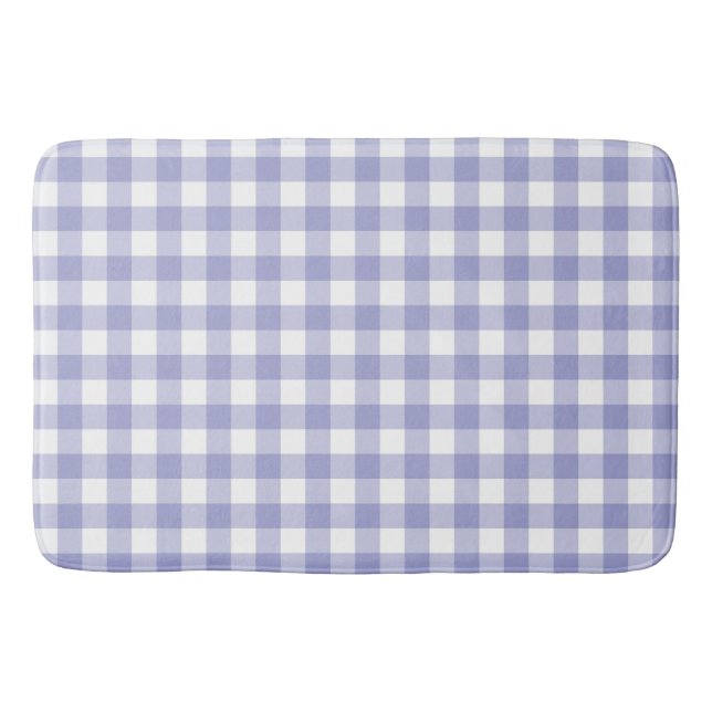 Tapete De Banheiro Lavanda Roxo Claro Gingham Buffalo Xadrez de Verif (Frente)