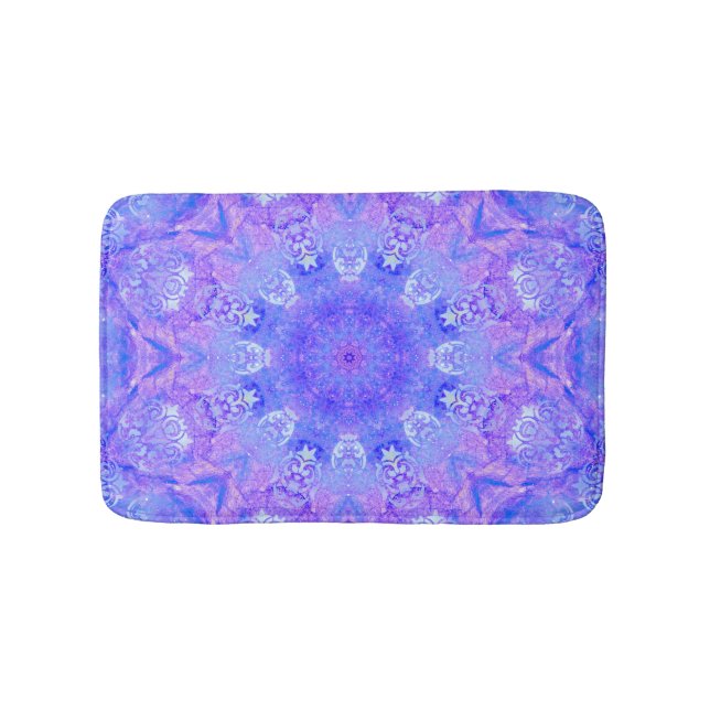 Tapete De Banheiro Lavanda Sky Blue Purple Sparkle Damask (frente)