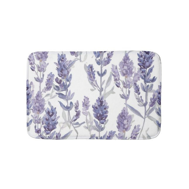 Tapete De Banheiro Lavender Fields | Purple Watercolor Flower Pattern (frente)