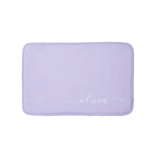 Tapete De Banheiro Lavender Roxo Moderno Nome Monograma Feminino Rote