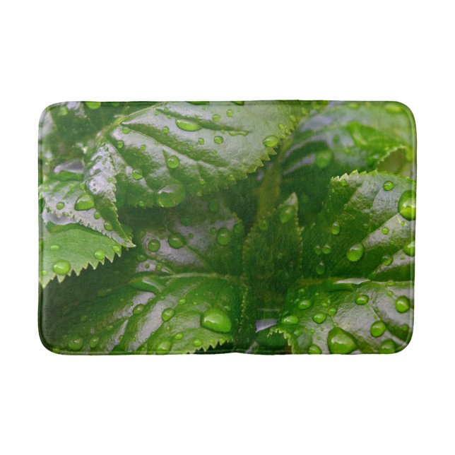 Tapete De Banheiro Leaf Water Droplets Personalizar o DIY Home (Frente)