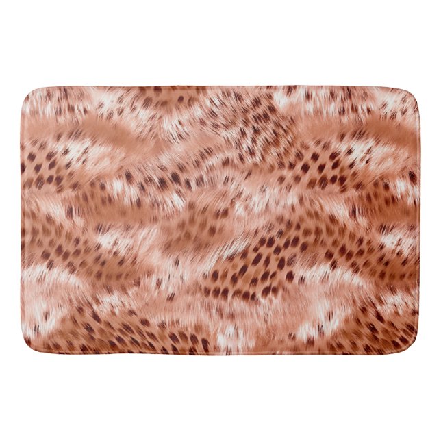 Tapete De Banheiro Leopardo Cor-de-Rosa rosa Dourado (Frente)