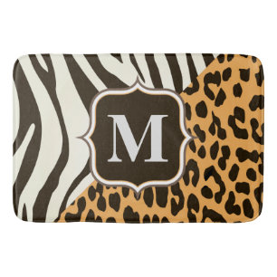 Tapete De Banheiro Leopardo e zebra