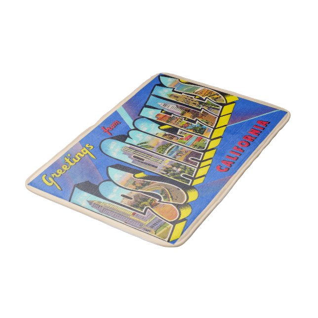 Tapete De Banheiro Letra Minúscula de Los Angeles California CA (Angulado)