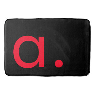 Tapete De Banheiro Letra Negra Vermelha Monograma Inicial Simples