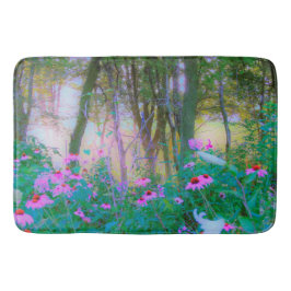 Tapete De Banheiro Levantamento do Sol Brilhante com Confluentes Rosa