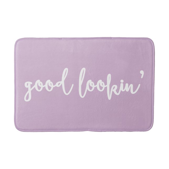 Tapete De Banheiro Lilac Good Lookin' Calliografia Script Bath Mat (Frente)