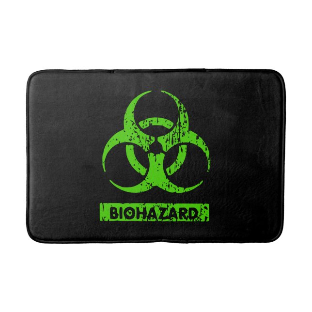 Tapete De Banheiro Limão Neon Green BioHazard Chemicals Graphic (Frente)