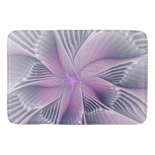 Tapete De Banheiro Linda Flor Rosa Arte Abstrato Fractal Moderno