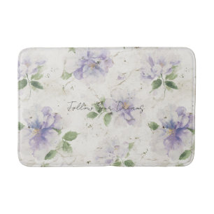 Tapete De Banheiro Lindas Flores de Lavanda Roxa