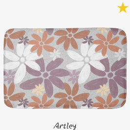 Tapete De Banheiro Lindo Padrão Floral Bandeira Lésbica Sapphic